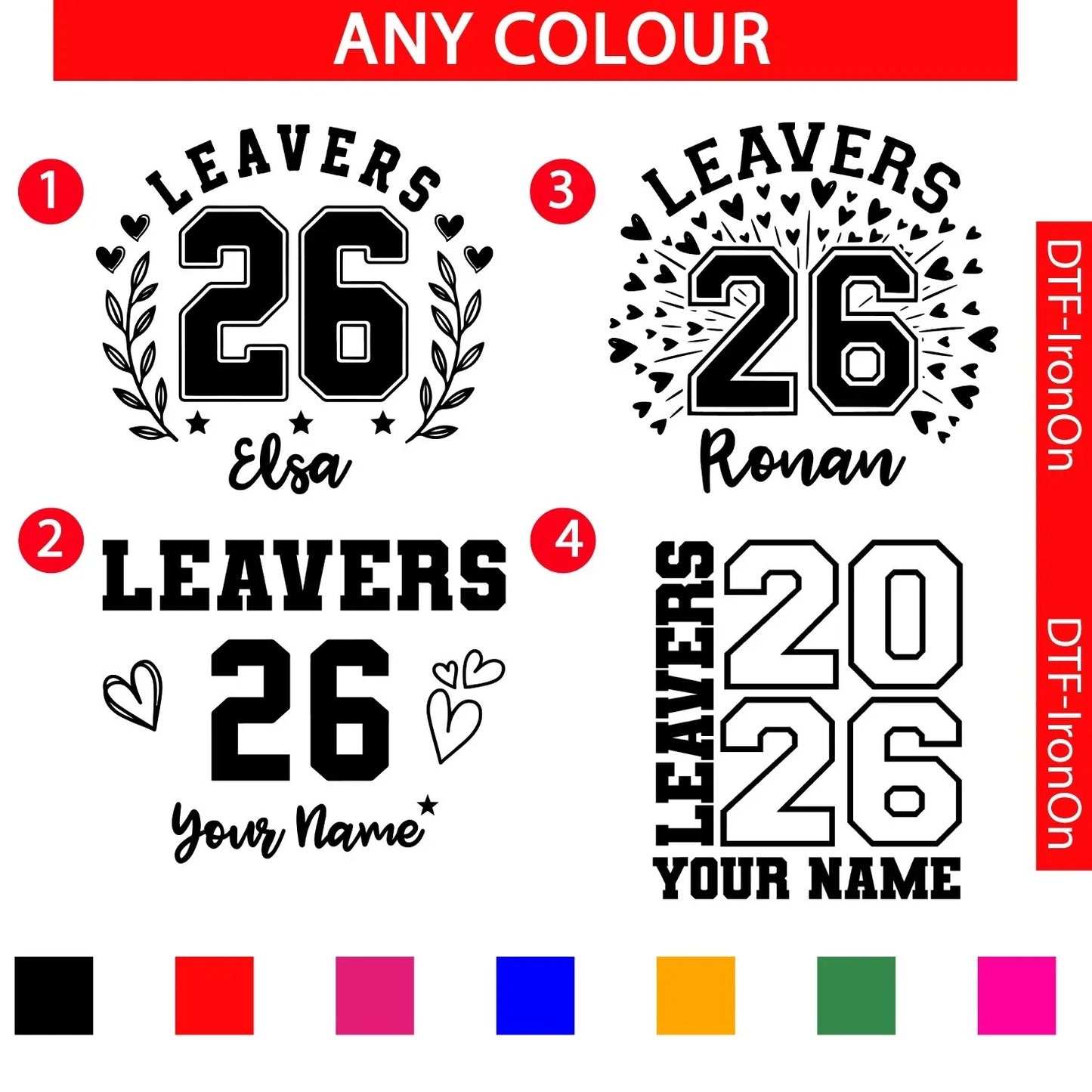 Personalised School Leavers Class Of 2026 Any Colour - Adult & Kids T-Shirts, Sweatshirts & Hoodies apparel design preview 1