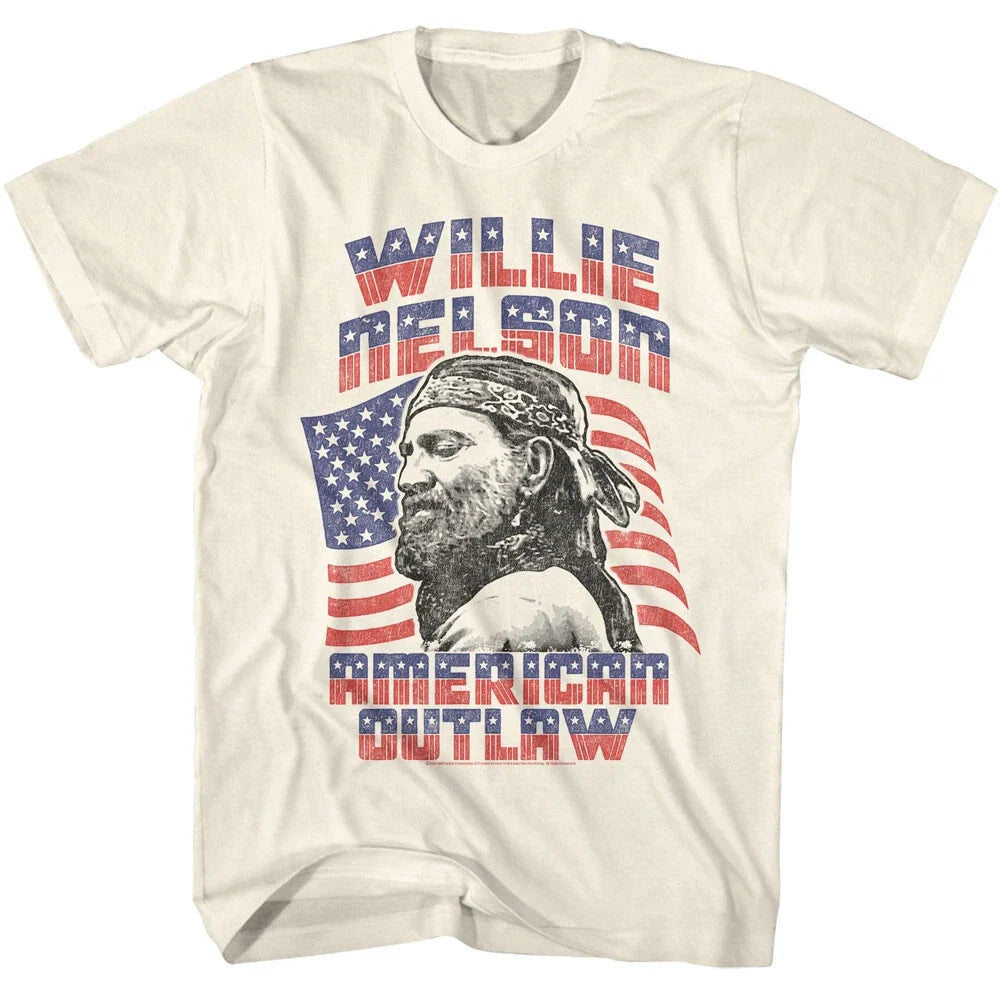 Willie Nelson American Outlaw Men's Country Music - Adult & Kids T-Shirts, Sweatshirts & Hoodies apparel design preview 1