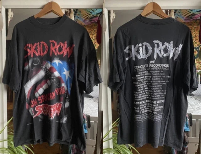 Vintage Skid Row oh Say You Can Scream 1990 Tour - Adult & Kids T-Shirts, Sweatshirts & Hoodies apparel design preview 1