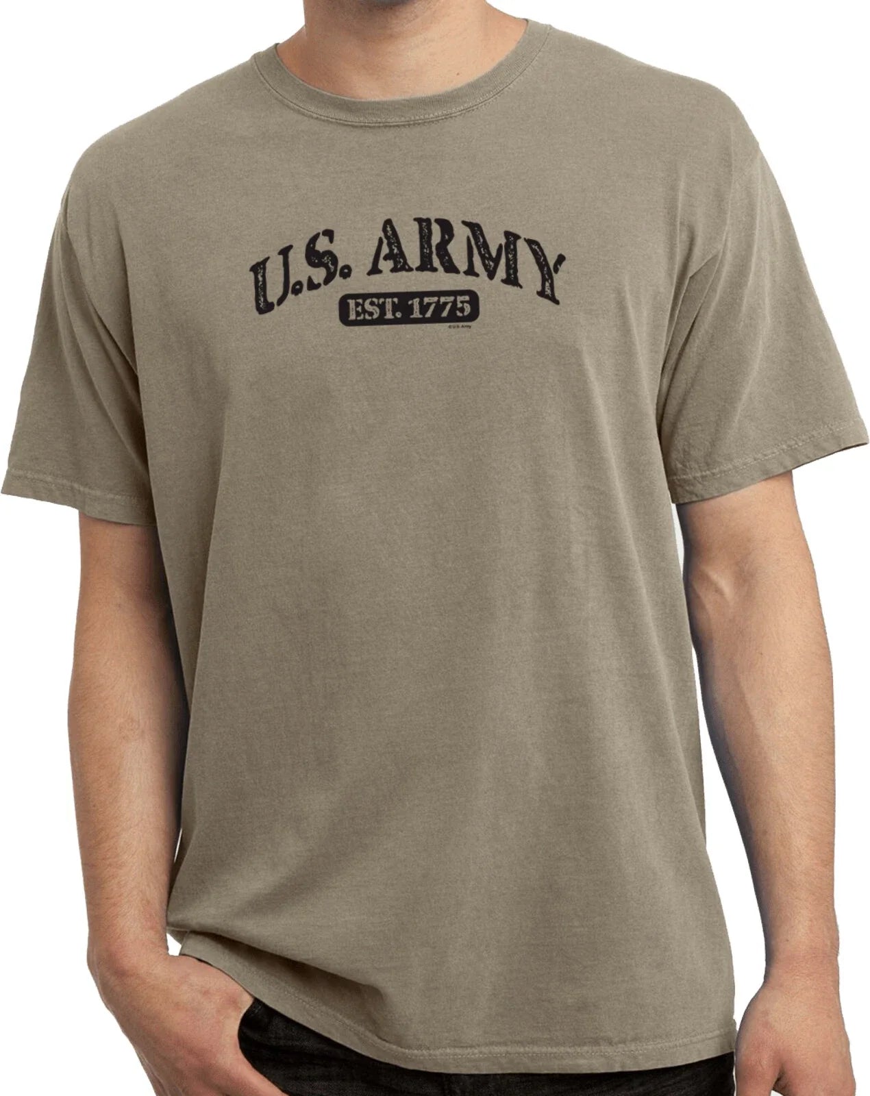 US Army Est 1775 Distressed Print Pigment Dyed - Adult & Kids T-Shirts, Sweatshirts & Hoodies apparel design preview 1
