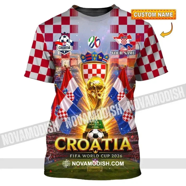 Custom Croatia World Cup 2026 3D HS1282 - Adult & Kids T-Shirts, Sweatshirts & Hoodies apparel design preview 1