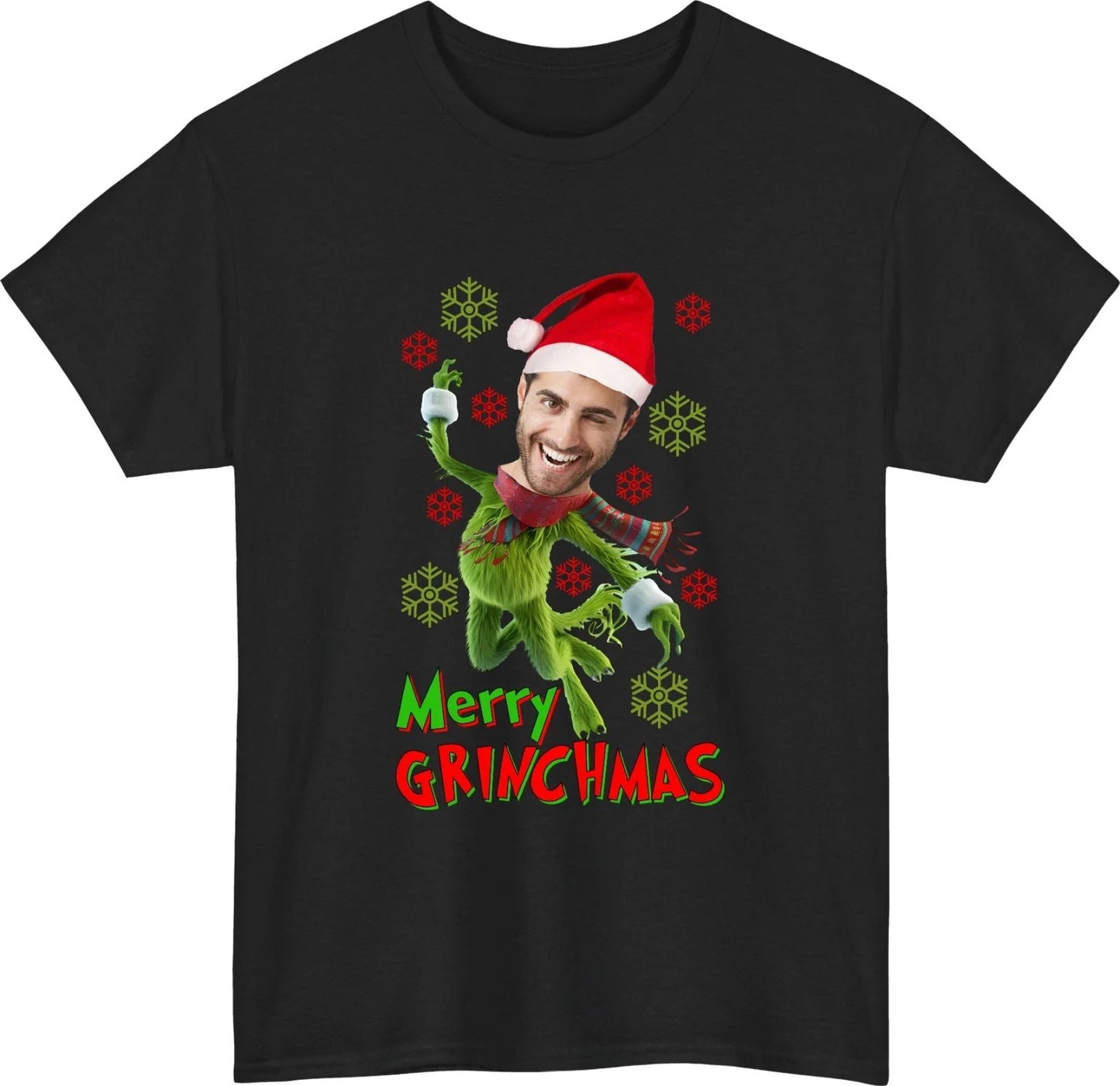 Personalised Grinch Christmas Custom Face Funny Merry - Adult & Kids T-Shirts, Sweatshirts & Hoodies apparel design preview 1