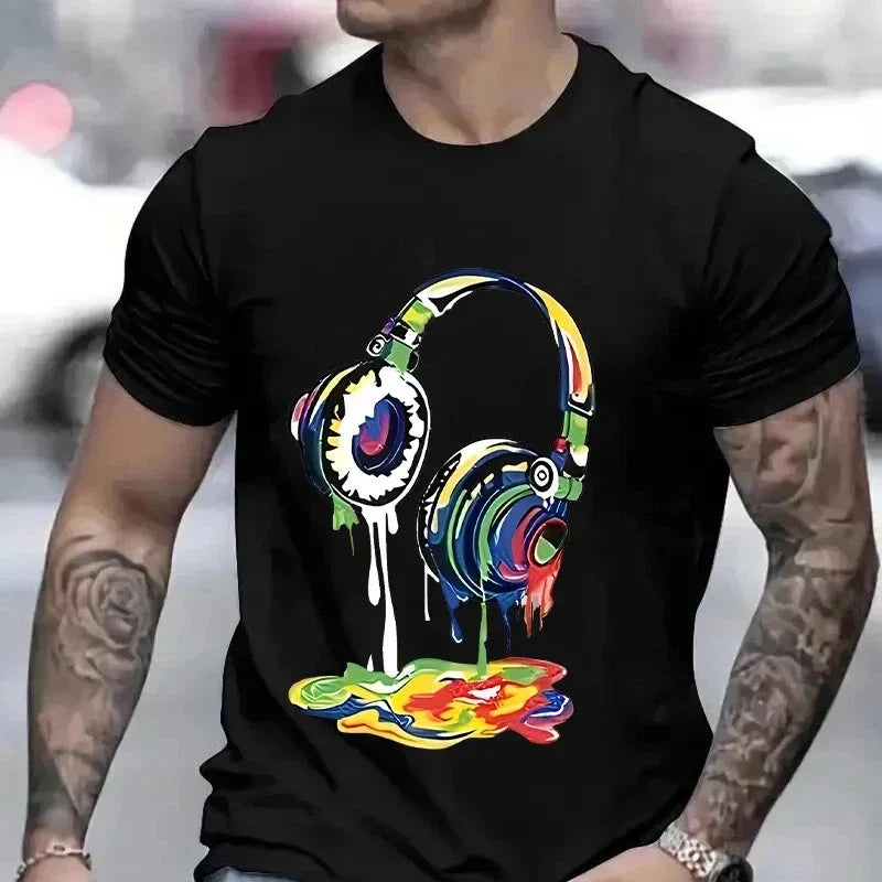 New Men's Oversized Hip Hop Graphic Melting Headset - Adult & Kids T-Shirts, Sweatshirts & Hoodies apparel design preview 1