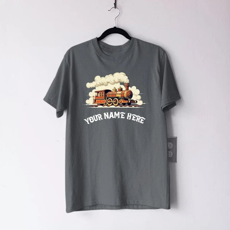 Personalised Custom Name Steam Train Vintage - Adult & Kids T-Shirts, Sweatshirts & Hoodies apparel design preview 1