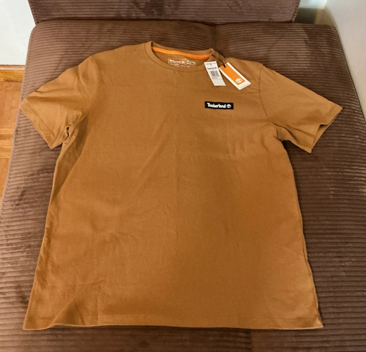 Timberland Men's XL Woven Badge Crewneck Wheat - Adult & Kids T-Shirts, Sweatshirts & Hoodies apparel design preview 1