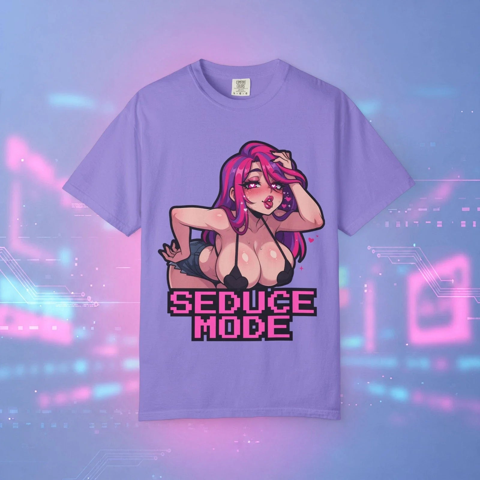 Comfort Colors 1717 Anime Pinup Graphic Seduce Mode - Adult & Kids T-Shirts, Sweatshirts & Hoodies apparel design preview 1