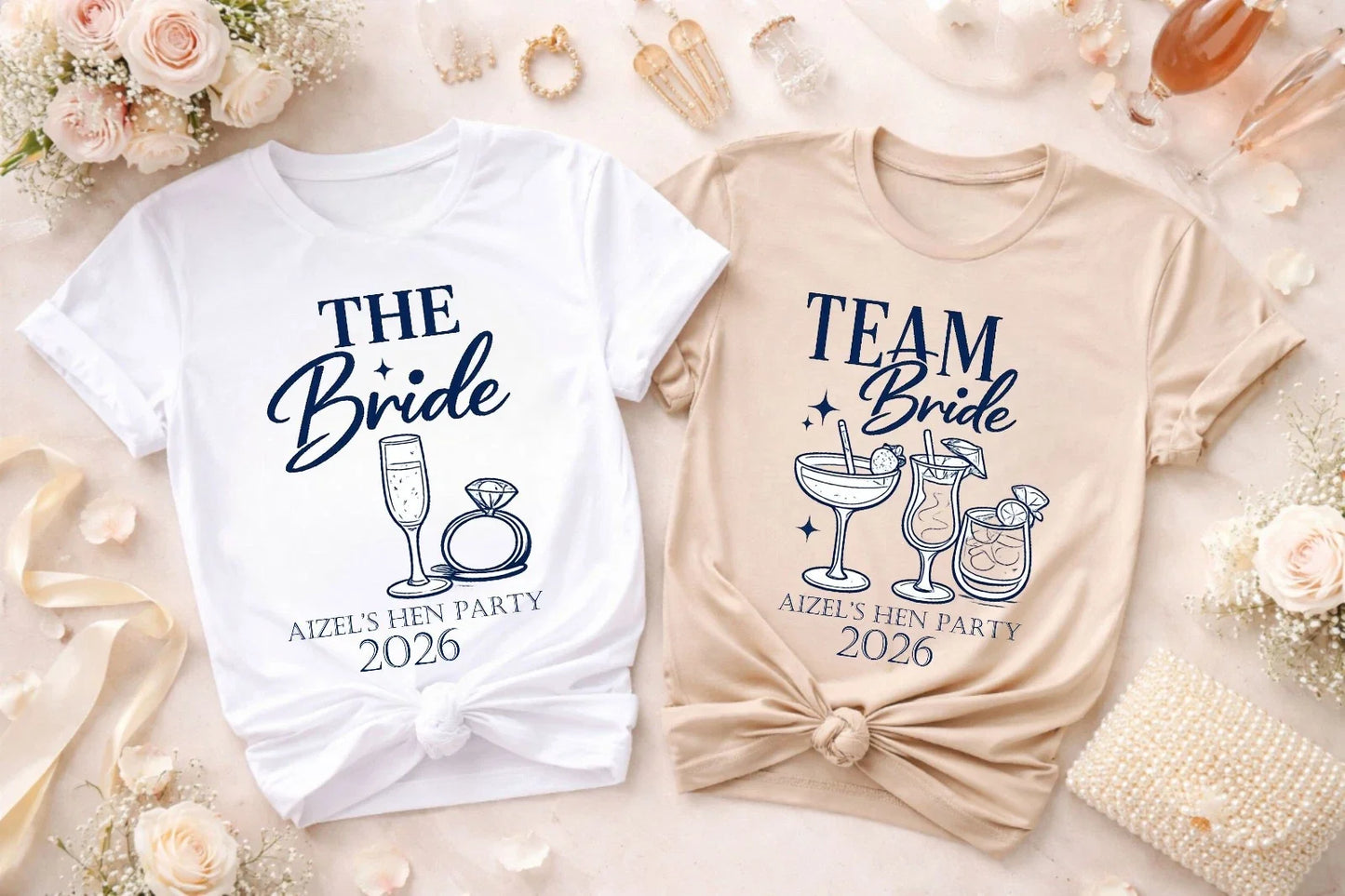 Personalised Hen Party Team Bride Bridal Tops - Adult & Kids T-Shirts, Sweatshirts & Hoodies apparel design preview 1