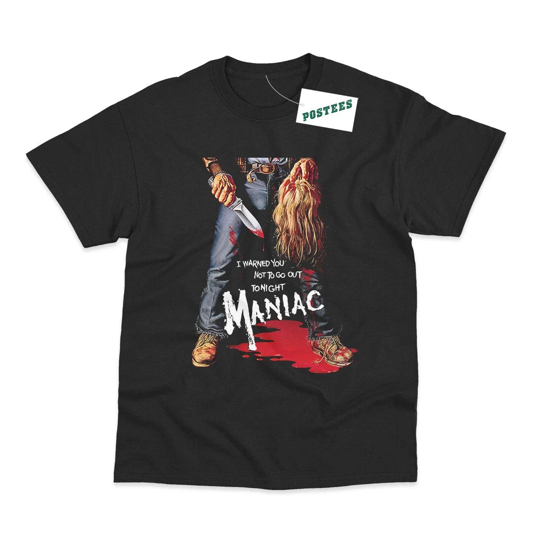 Retro Movie Poster Inspired By Maniac DTG Printed - Adult & Kids T-Shirts, Sweatshirts & Hoodies apparel design preview 1