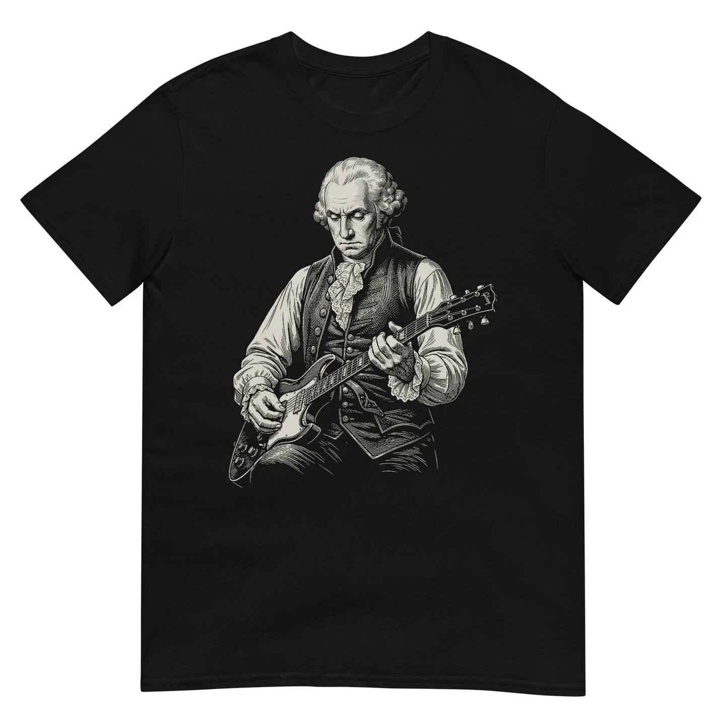 George Washington President Playing Guitar Retro - Adult & Kids T-Shirts, Sweatshirts & Hoodies apparel design preview 1