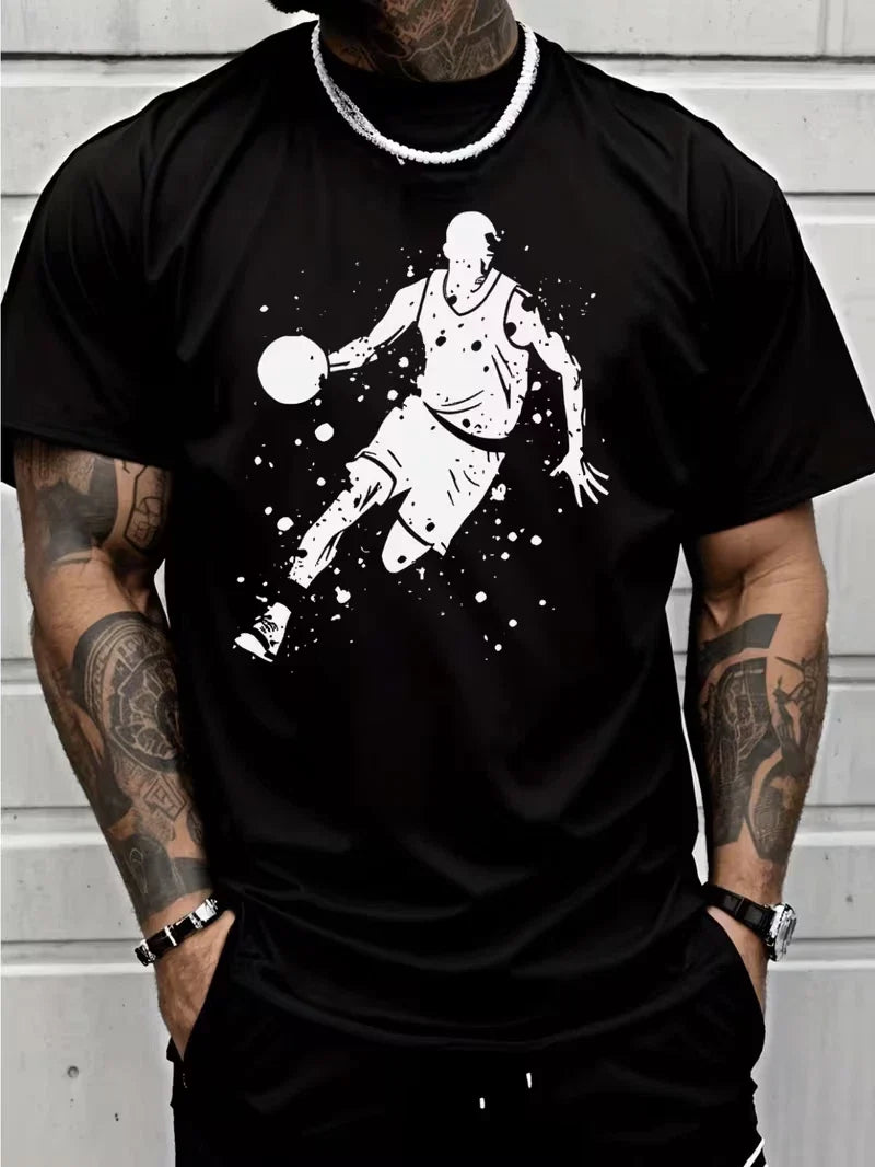 Men's Basketball Dribbling Splash Ink Graphic Sports - Adult & Kids T-Shirts, Sweatshirts & Hoodies apparel design preview 1