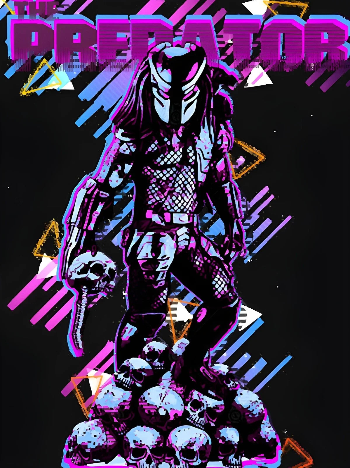 Predator Horror Action Movie Neon Graphic Design - Adult & Kids T-Shirts, Sweatshirts & Hoodies apparel design preview 1