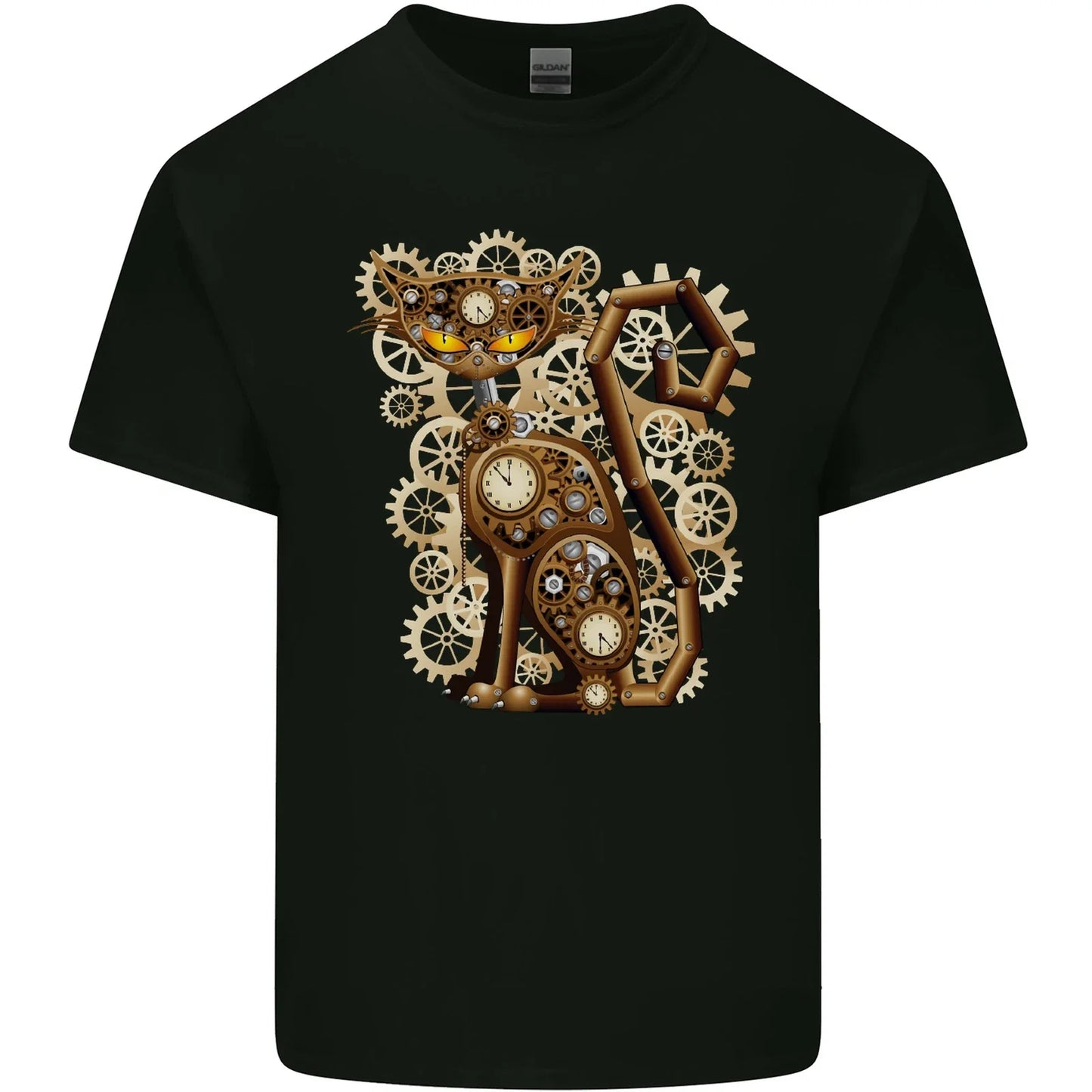 Steampunk Cat Mens Cotton Top - Adult & Kids T-Shirts, Sweatshirts & Hoodies apparel design preview 1