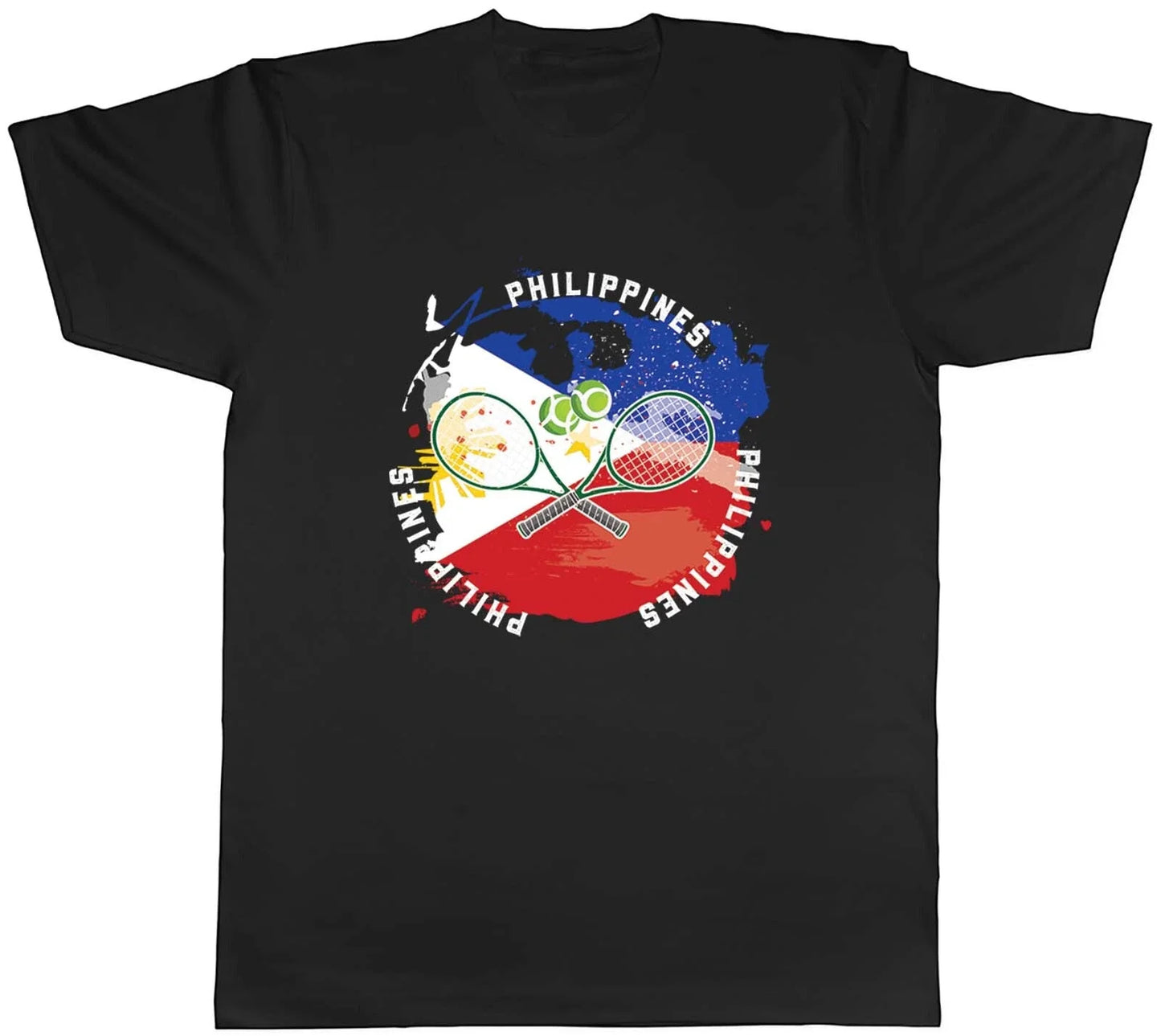 Tennis Sports With Philippines Flag Mens Gift - Adult & Kids T-Shirts, Sweatshirts & Hoodies apparel design preview 1