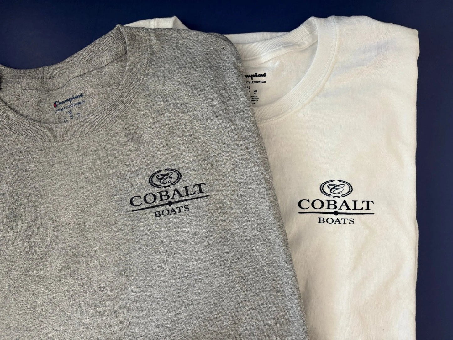 Two Cobalt Boats Screen Printed Champion 6.1 oz. - Adult & Kids T-Shirts, Sweatshirts & Hoodies apparel design preview 1