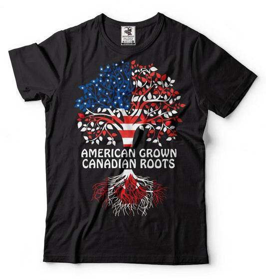 American Canadian Grown Roots Heritage nationality - Adult & Kids T-Shirts, Sweatshirts & Hoodies apparel design preview 1