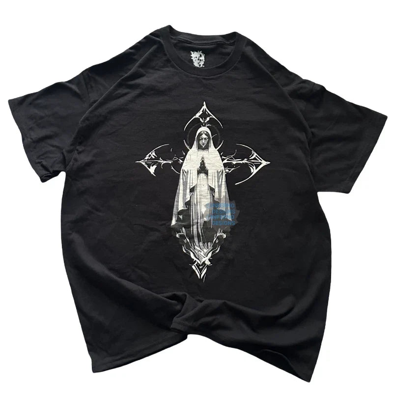 Y2K Grunge Virgin Mary Christian Cyber Sigilism, - Adult & Kids T-Shirts, Sweatshirts & Hoodies apparel design preview 1