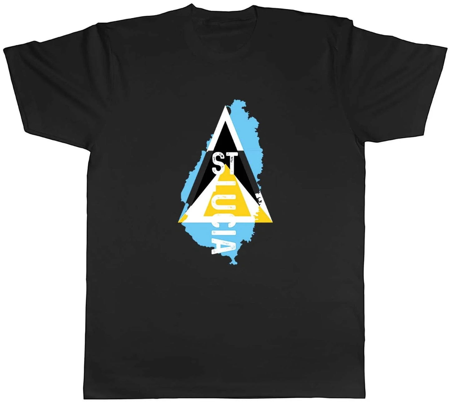St Lucia Mens Travel Map Flag Gift - Adult & Kids T-Shirts, Sweatshirts & Hoodies apparel design preview 1