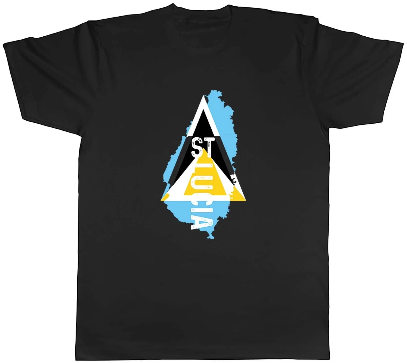 St Lucia Mens Travel Map Flag Gift - Adult & Kids T-Shirts, Sweatshirts & Hoodies apparel design preview 1