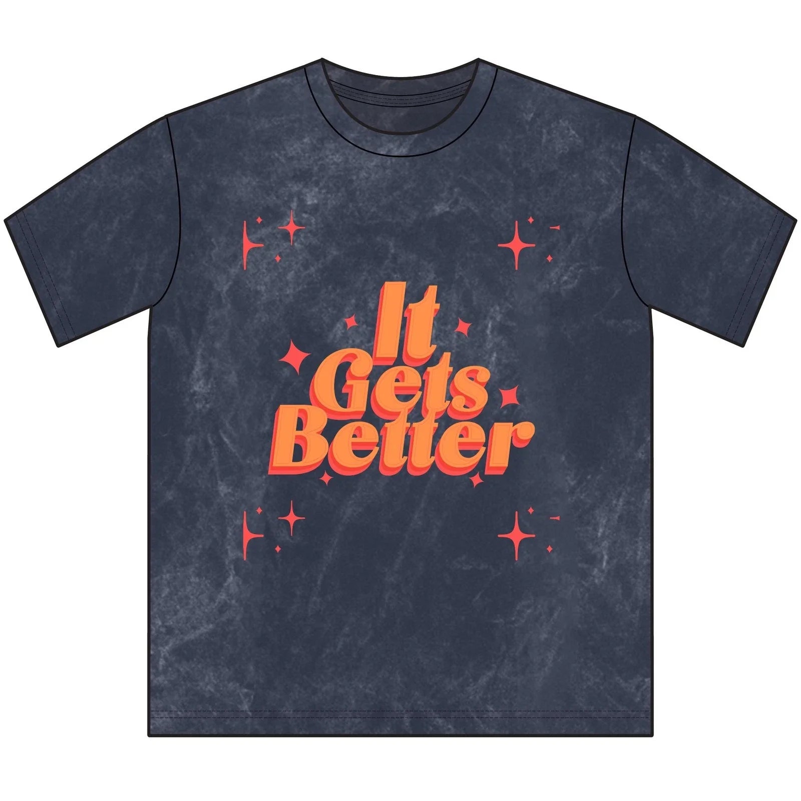 It Gets Better Retro 70s Script, Positive Message, - Adult & Kids T-Shirts, Sweatshirts & Hoodies apparel design preview 1