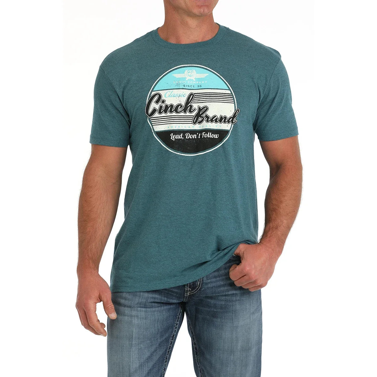 Cinch Men's Blue Heather Circle Logo Graphic - Adult & Kids T-Shirts, Sweatshirts & Hoodies apparel design preview 1