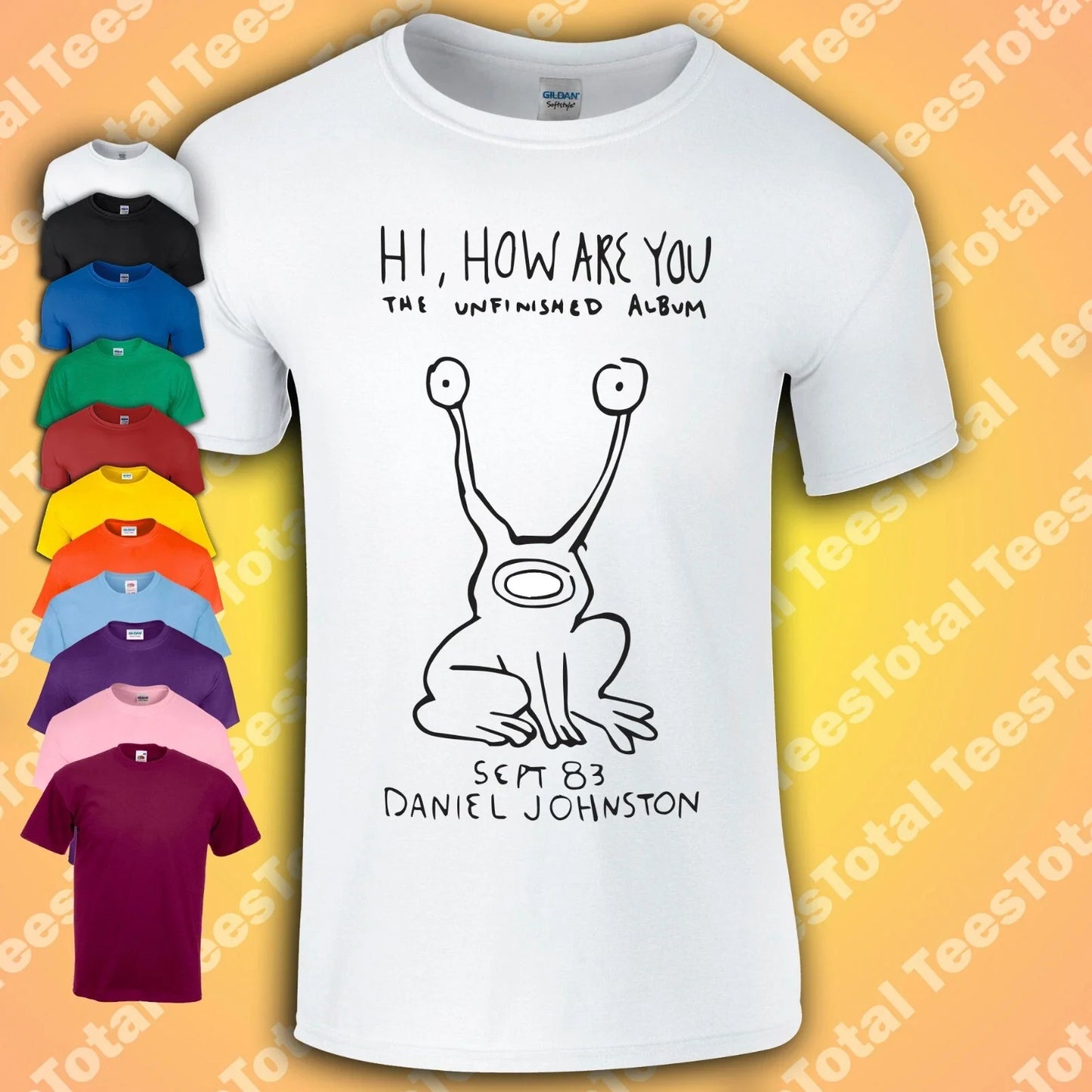 Hi How Are You Daniel Johnston As Worn By Kurt Cobain - Adult & Kids T-Shirts, Sweatshirts & Hoodies apparel design preview 1