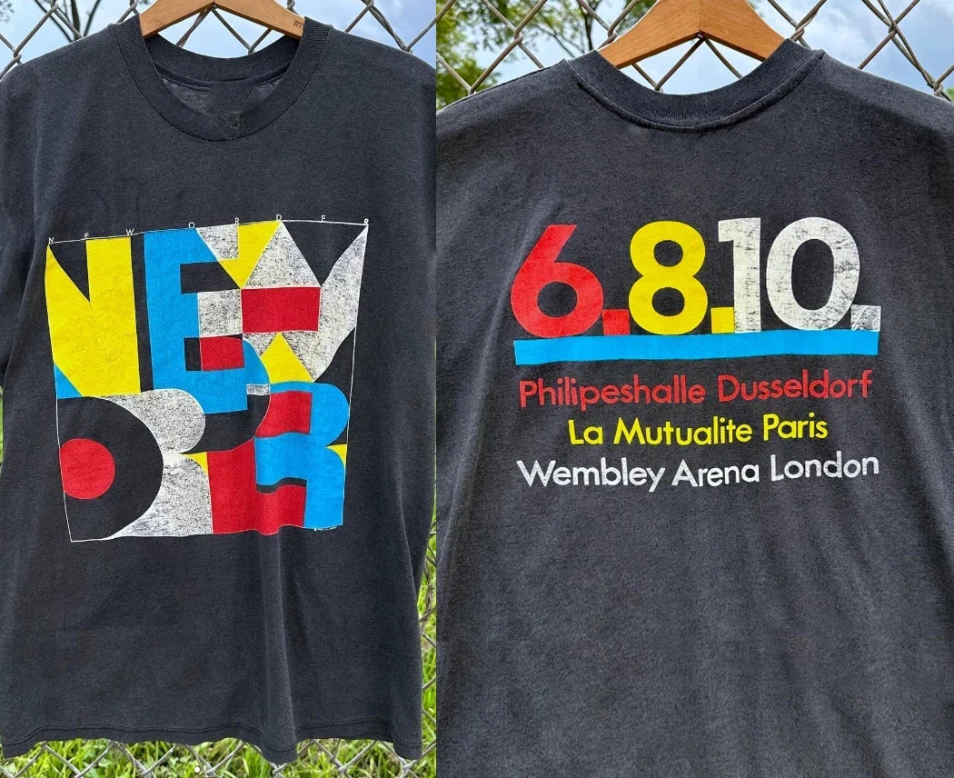 New Order band tour Cotton Full Size - Adult & Kids T-Shirts, Sweatshirts & Hoodies apparel design preview 1