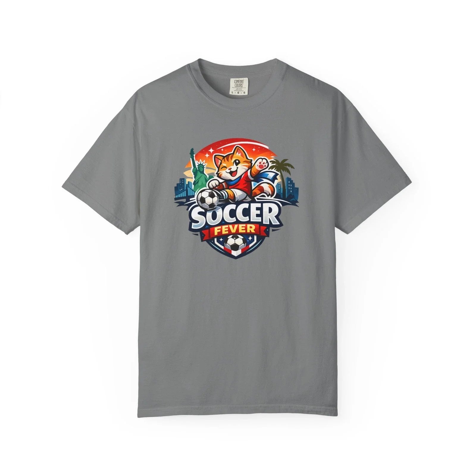 Soccer Fever Fox Logo Retro Sunset Badge - Adult & Kids T-Shirts, Sweatshirts & Hoodies apparel design preview 1