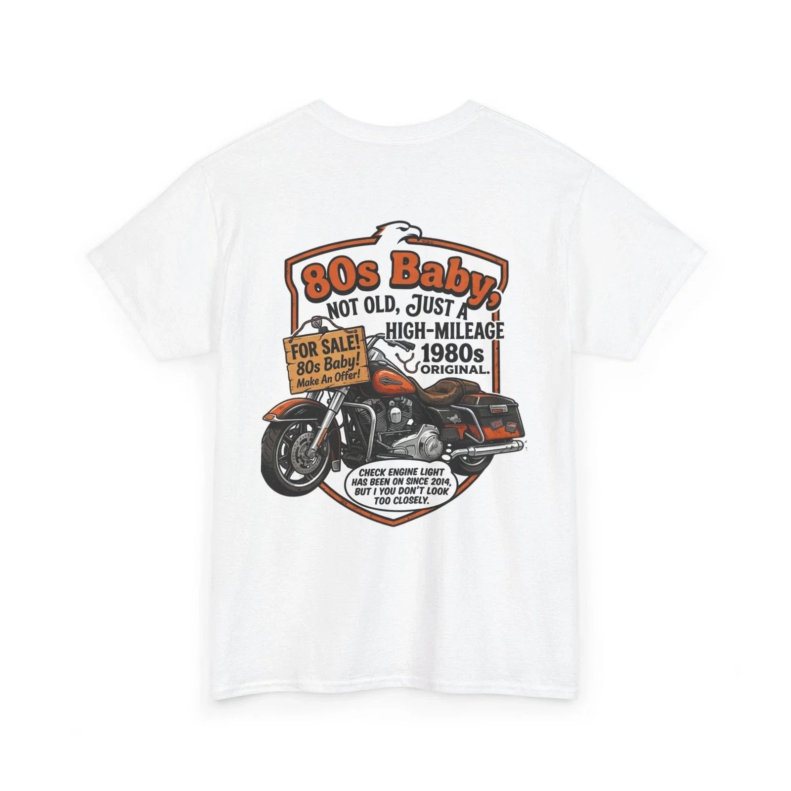 80s Baby Motorcycle Retro High Mileage Biker - Adult & Kids T-Shirts, Sweatshirts & Hoodies apparel design preview 1