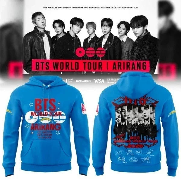 Chargers x Arirang World Tour 2026 Edition - Adult & Kids T-Shirts, Sweatshirts & Hoodies apparel design preview 1