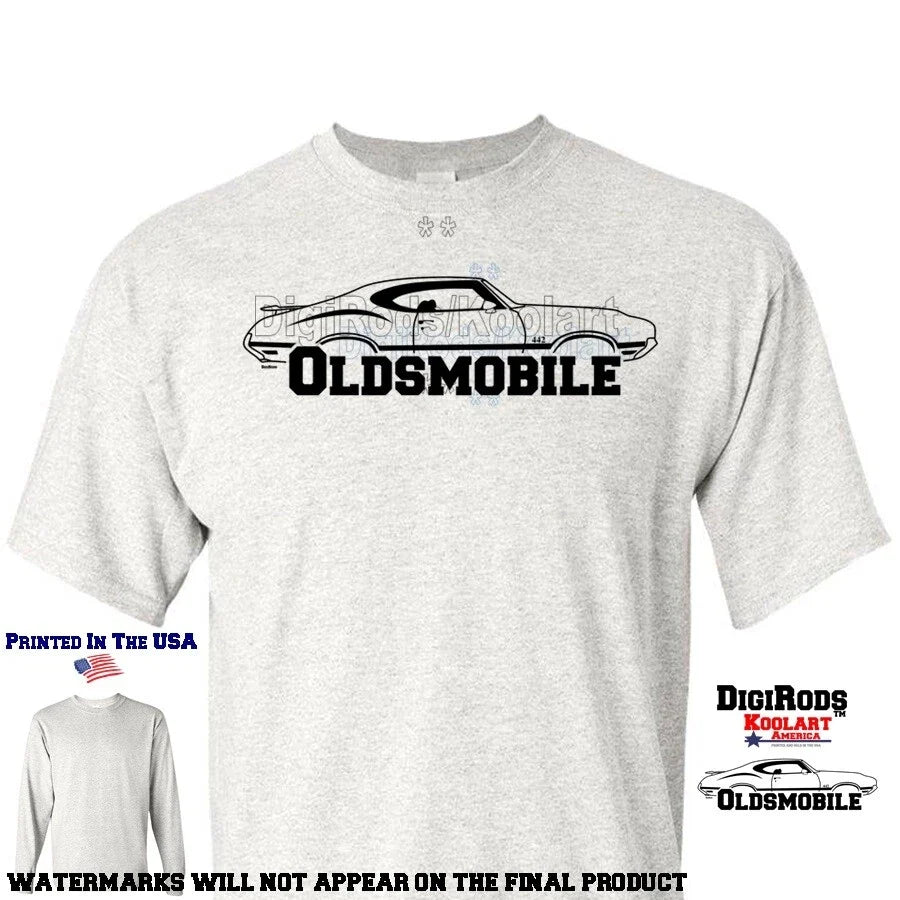 Oldsmobile Olds 442 Side View Black Outline DigiRods - Adult & Kids T-Shirts, Sweatshirts & Hoodies apparel design preview 1