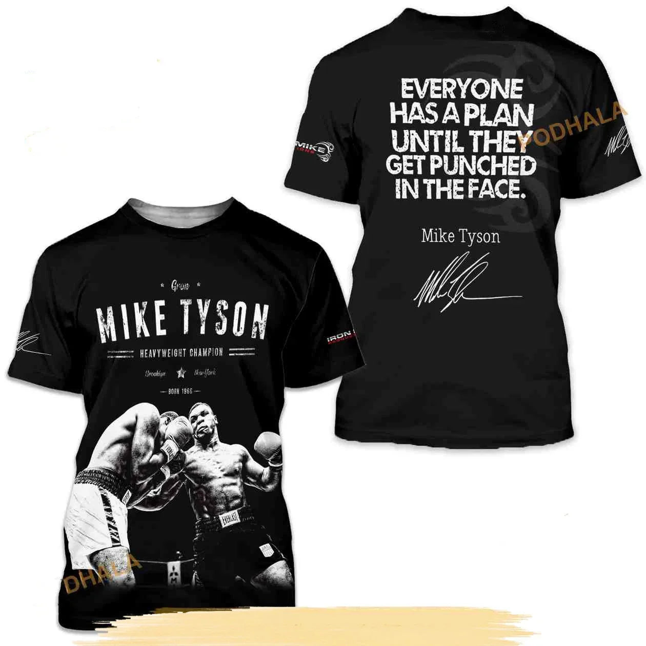 Boxing Mike Tyson SIGNED 3D black UNISEX All sizes S - Adult & Kids T-Shirts, Sweatshirts & Hoodies apparel design preview 1