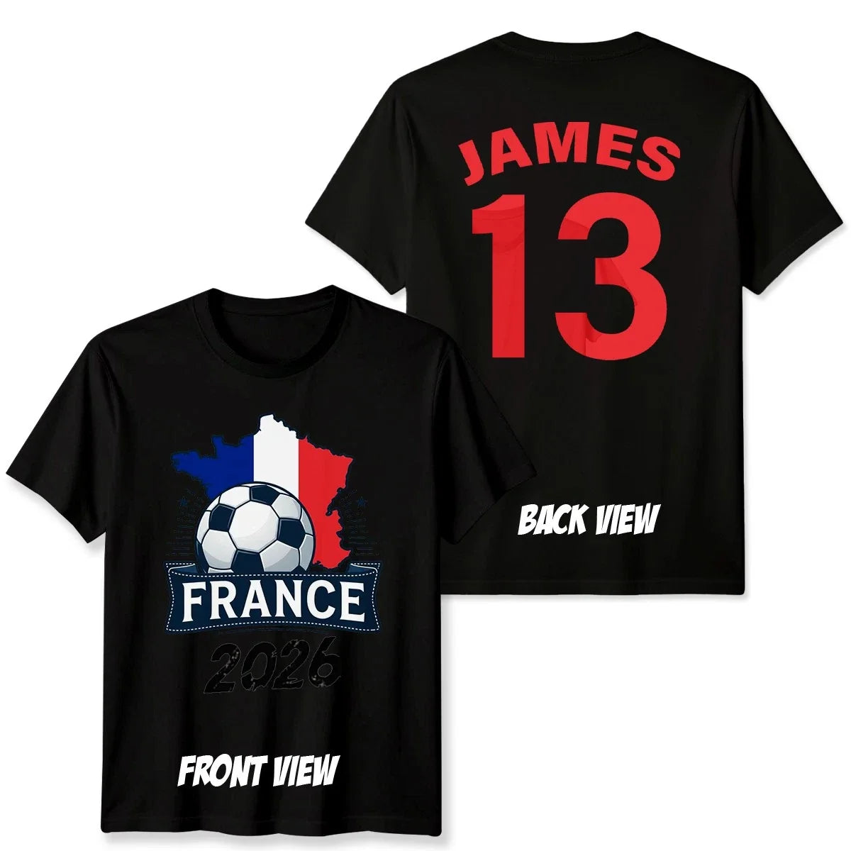 France Personalized Custom Name And Number Football - Adult & Kids T-Shirts, Sweatshirts & Hoodies apparel design preview 1