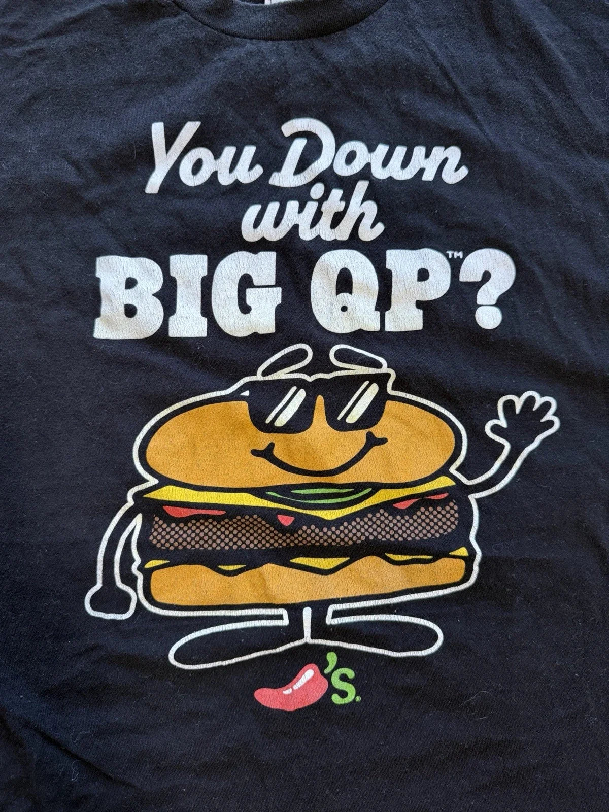 Chilis Employee XL You Down With Big QP? black - Adult & Kids T-Shirts, Sweatshirts & Hoodies apparel design preview 1