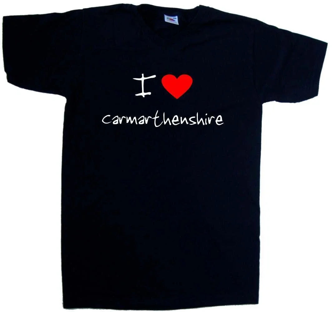 I Love Heart Carmarthenshire V-Neck - Adult & Kids T-Shirts, Sweatshirts & Hoodies apparel design preview 1