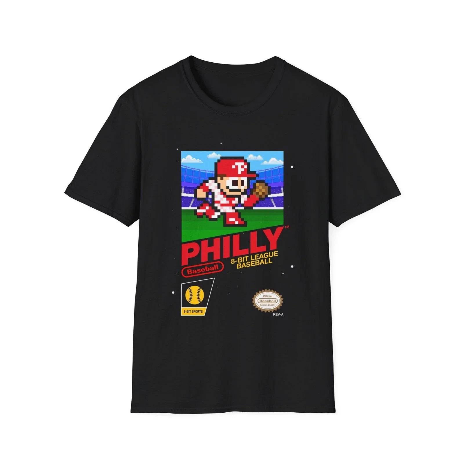 Philadelphia Philly Baseball Retro Game 8-bit - Adult & Kids T-Shirts, Sweatshirts & Hoodies apparel design preview 1
