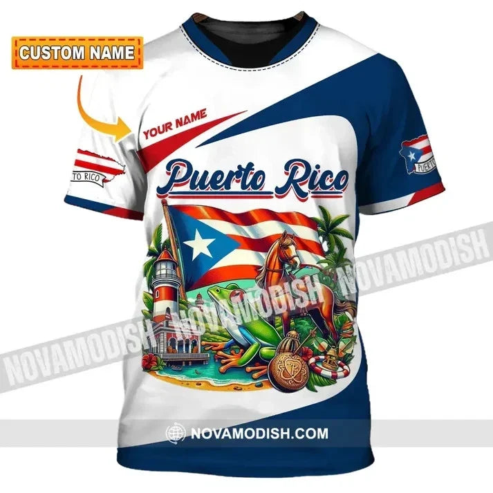 Custom Name Puerto Rico Gift 3D HS1026 - Adult & Kids T-Shirts, Sweatshirts & Hoodies apparel design preview 1