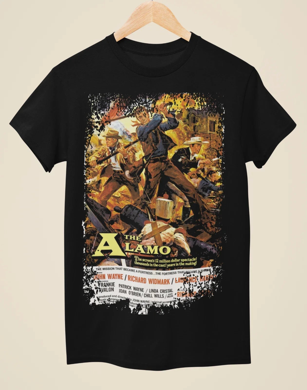 The Alamo Western Movie Poster inspired Unisex Black - Adult & Kids T-Shirts, Sweatshirts & Hoodies apparel design preview 1