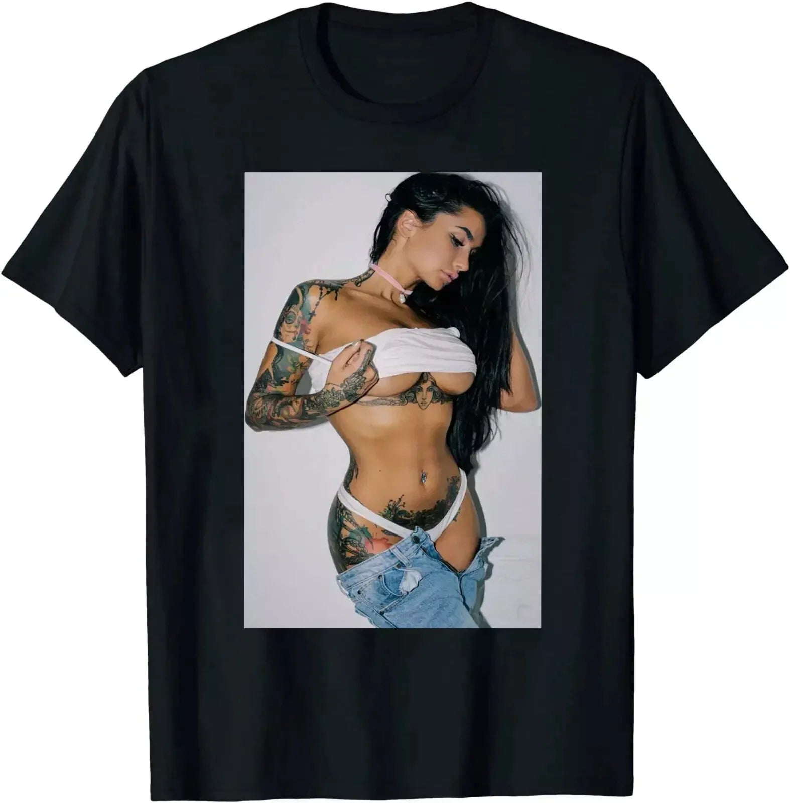 Hot Girl on for Men Sexy Pretty Tattoo Size S-5XL - Adult & Kids T-Shirts, Sweatshirts & Hoodies apparel design preview 1