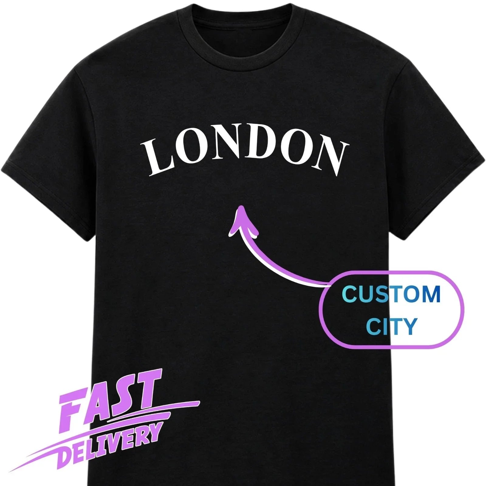 Personalised London Custom City Name Travel Holiday - Adult & Kids T-Shirts, Sweatshirts & Hoodies apparel design preview 1