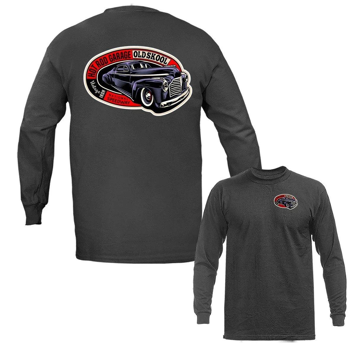Hot Rod Old Skool Garage Classic Vintage Car Vehicle - Adult & Kids T-Shirts, Sweatshirts & Hoodies apparel design preview 1