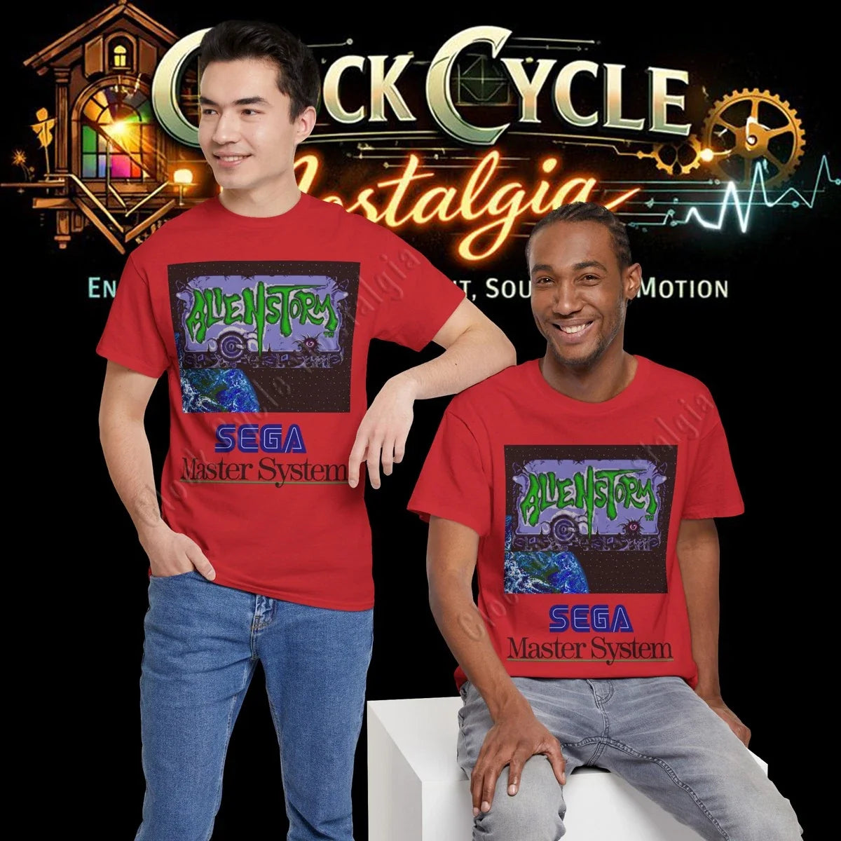 Custom Alien Storm Sega Master System Retro 8-Bit - Adult & Kids T-Shirts, Sweatshirts & Hoodies apparel design preview 1