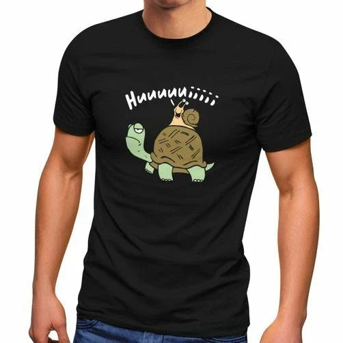 Turtle Snail Huuuiiii Funny Joke Comic Mens - Adult & Kids T-Shirts, Sweatshirts & Hoodies apparel design preview 1