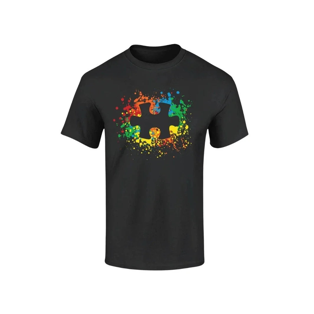 Autism Awareness Splatter Paint Puzzle Piece - Adult & Kids T-Shirts, Sweatshirts & Hoodies apparel design preview 1