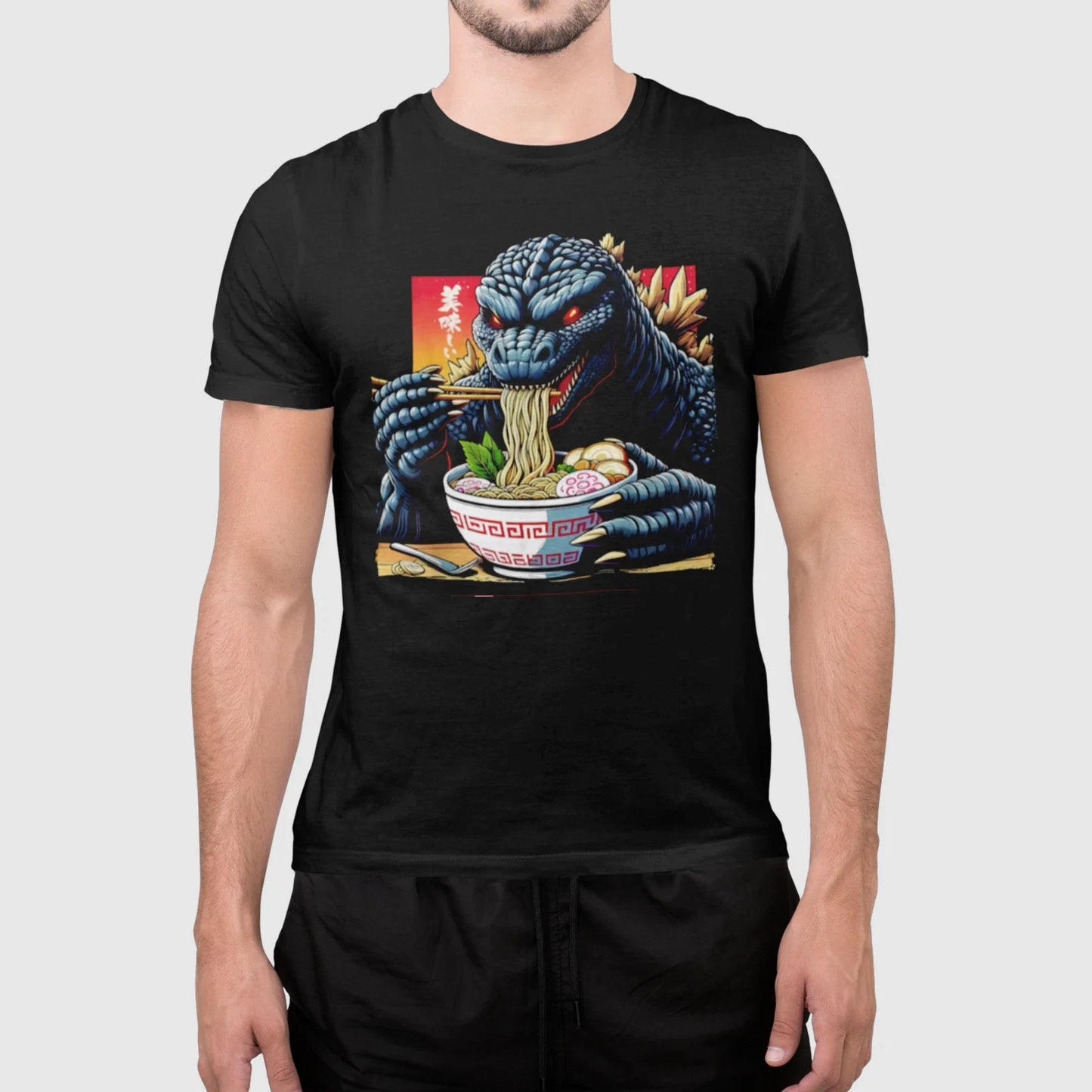 Godzilla Ramen Kaiju Monster Japanese Anime Noodle - Adult & Kids T-Shirts, Sweatshirts & Hoodies apparel design preview 1