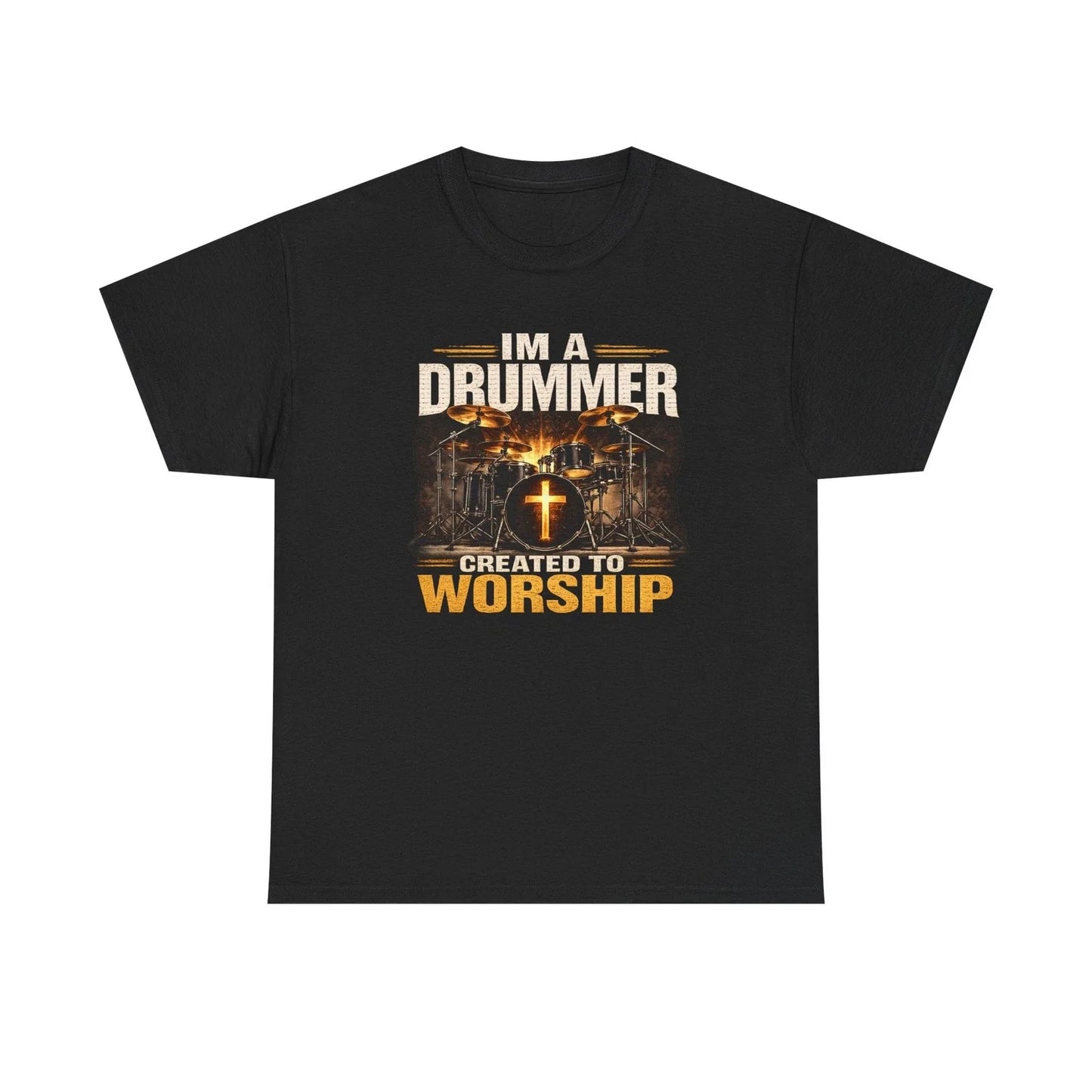 Christian Drummer Worship Drum Set, Gift, Jesus - Adult & Kids T-Shirts, Sweatshirts & Hoodies apparel design preview 1