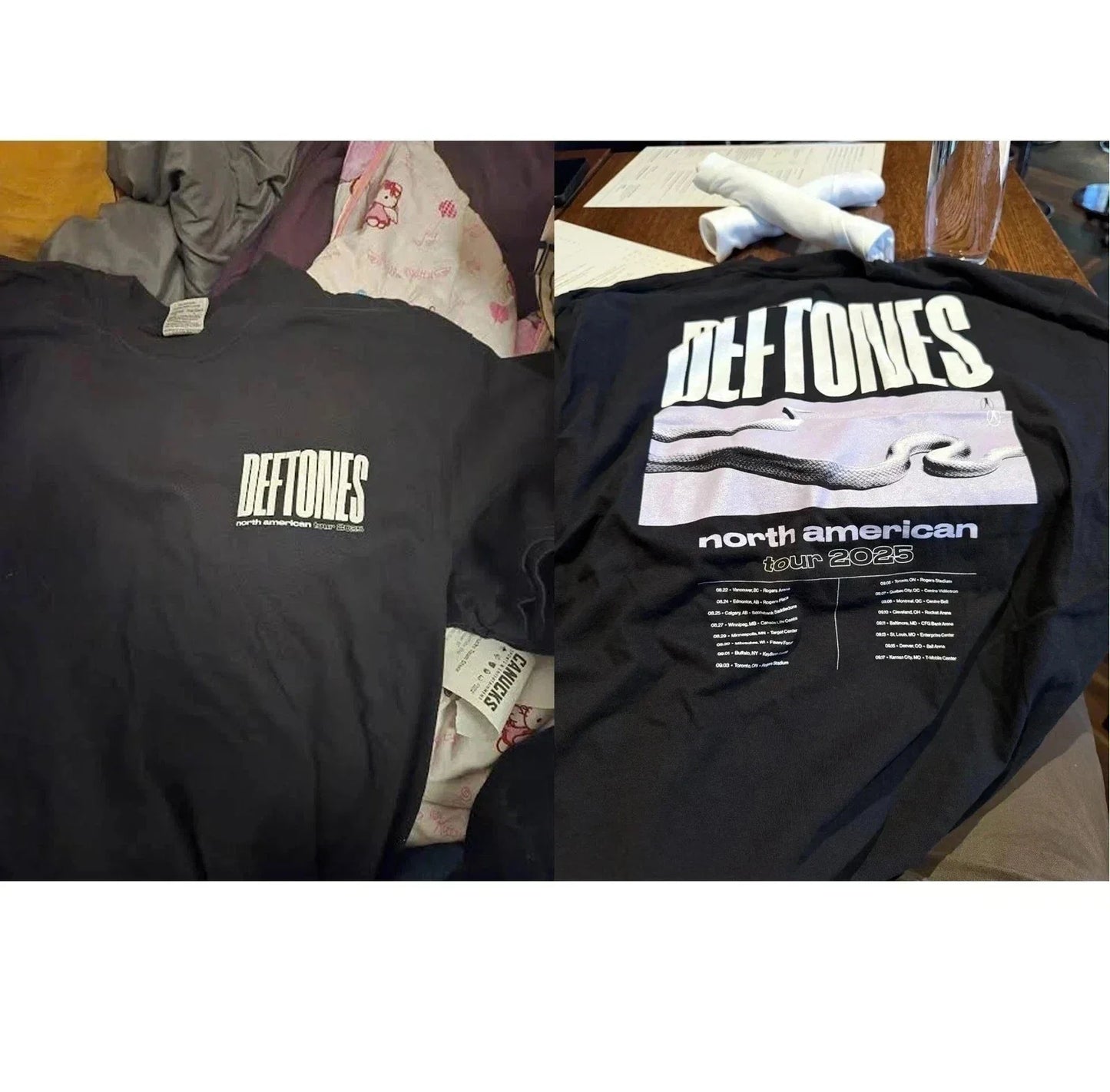 Neww!! Deftones North American Tour August To - Adult & Kids T-Shirts, Sweatshirts & Hoodies apparel design preview 1
