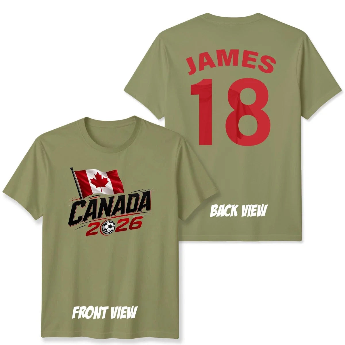 Canada Personalized Custom Name And Number Football - Adult & Kids T-Shirts, Sweatshirts & Hoodies apparel design preview 1