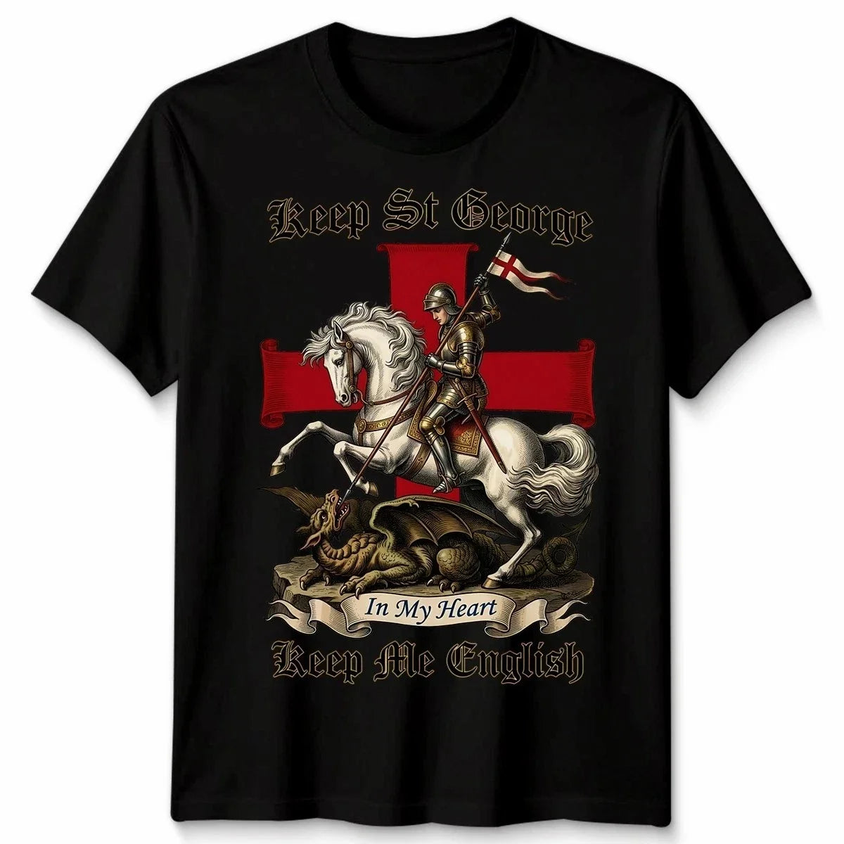 Keep St George In My Heart English Flag Georges Day - Adult & Kids T-Shirts, Sweatshirts & Hoodies apparel design preview 1