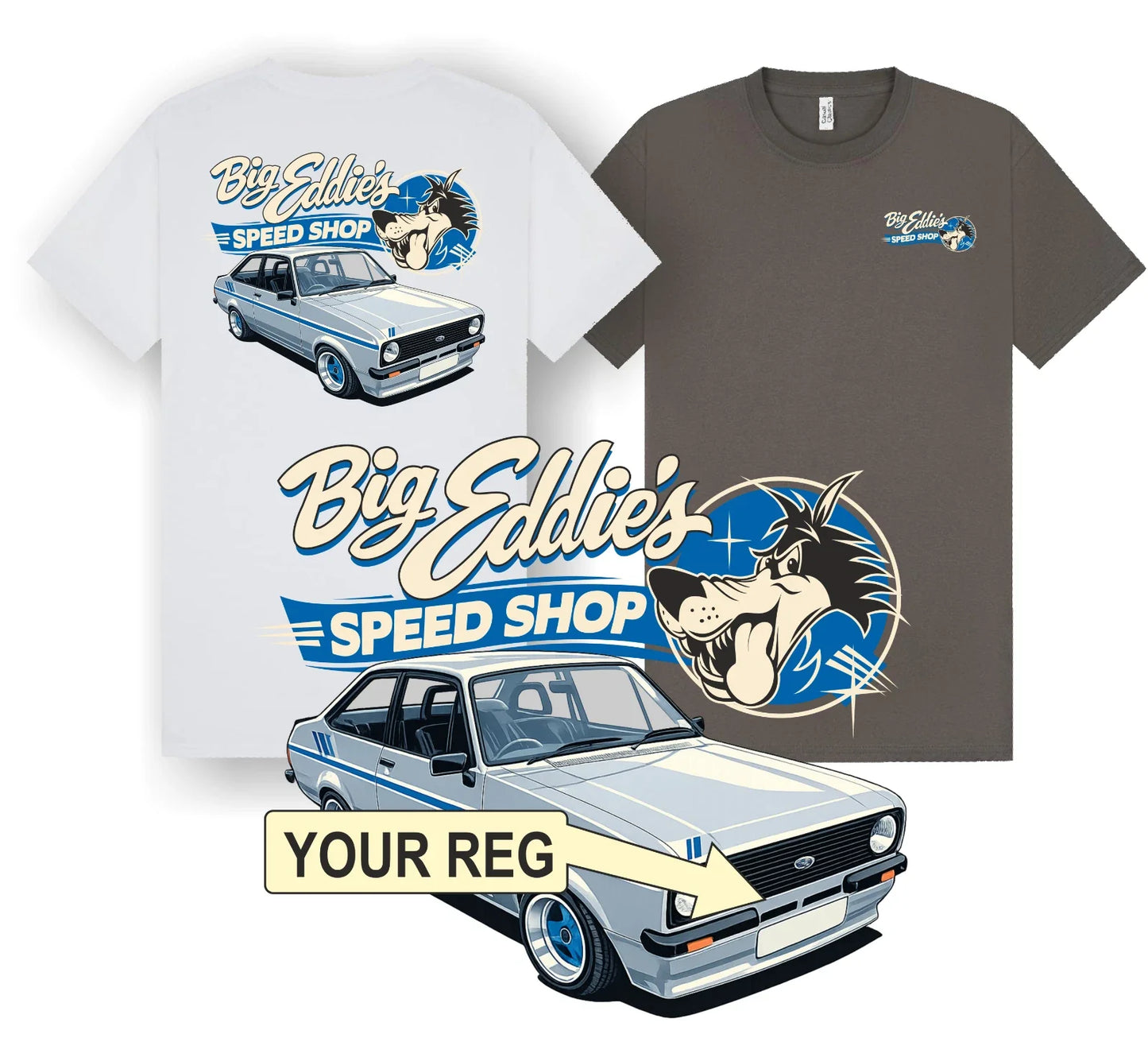 Ford Escort Harrier Classic Car Retro Design Big - Adult & Kids T-Shirts, Sweatshirts & Hoodies apparel design preview 1