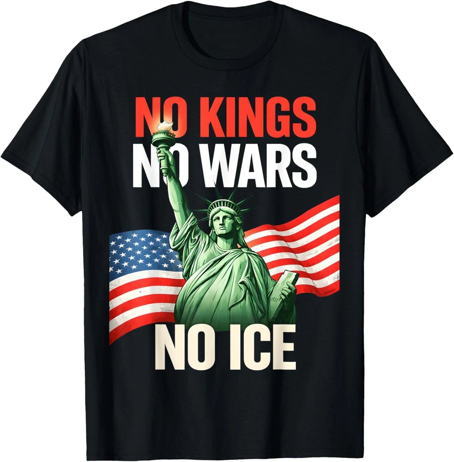 Retro Vintage No Wars ICE Kings US Flag - Adult & Kids T-Shirts, Sweatshirts & Hoodies apparel design preview 1